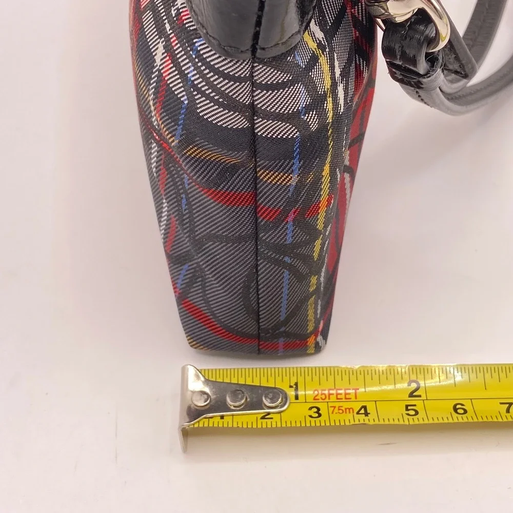 Coach Poppy Tartan Plaid Wristlet Red Black Signature C Pouch Clutch Y2K Vintage